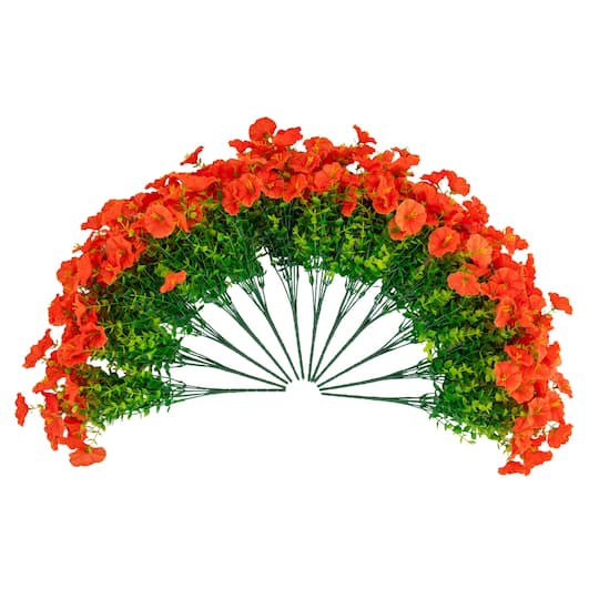 14" UV Resistant Artificial Morning Glory Bushes